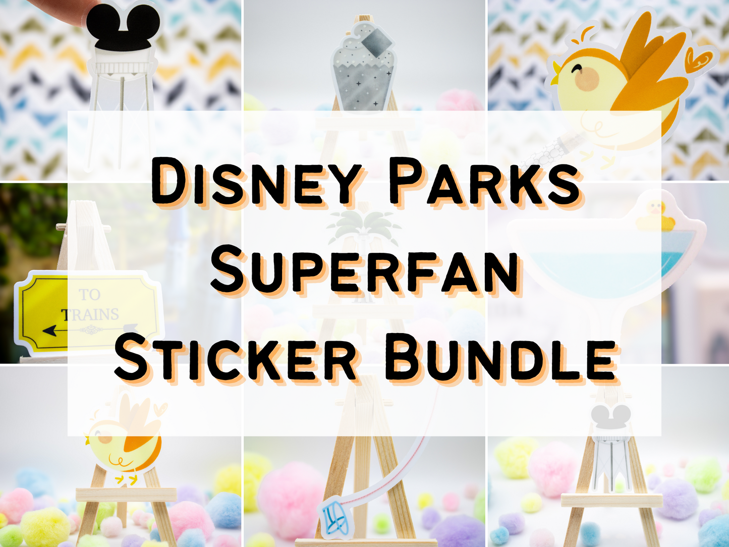 Disney Parks Superfan Sticker Bundle of 7
