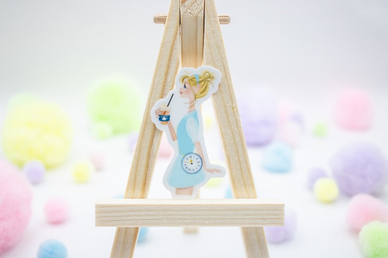 Die-cut Cinderella sticker for iPhone that reimagines the Disney princess as a regular park guest.