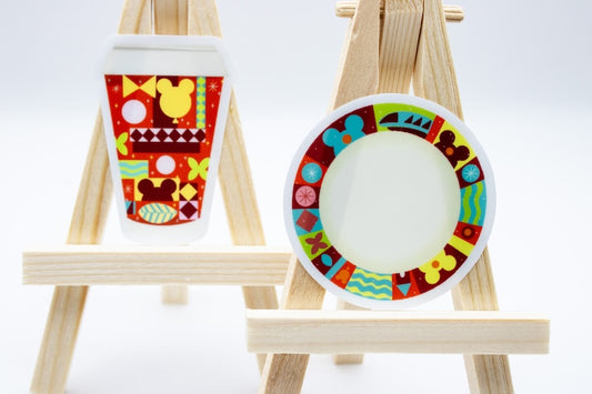 Disney Parks To-Go Cup and Paper Plate Sticker Set