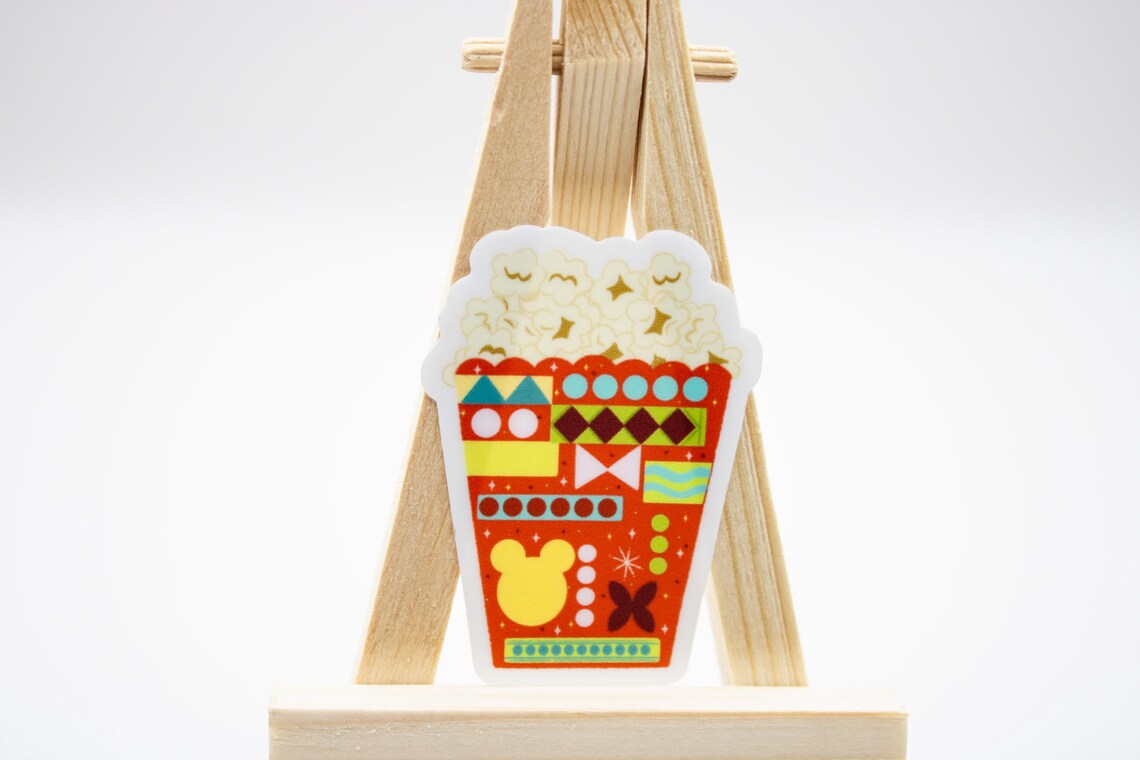 Disney Parks To-Go Cup, Paper Plate and Popcorn Sticker Bundle