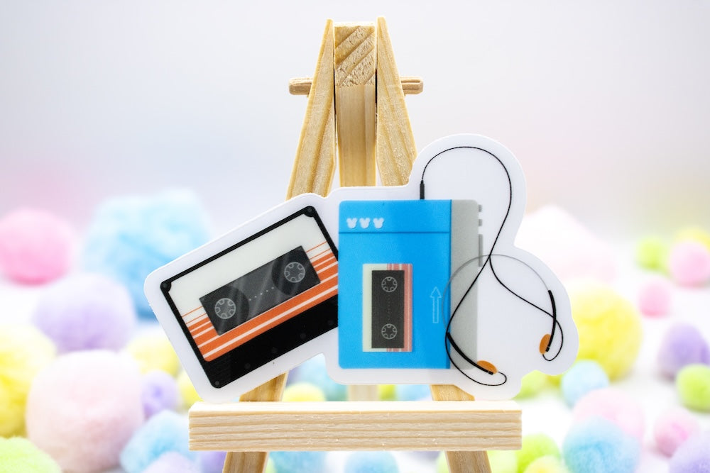 Cosmic Rewind Cassette Tape and Walkman Sticker