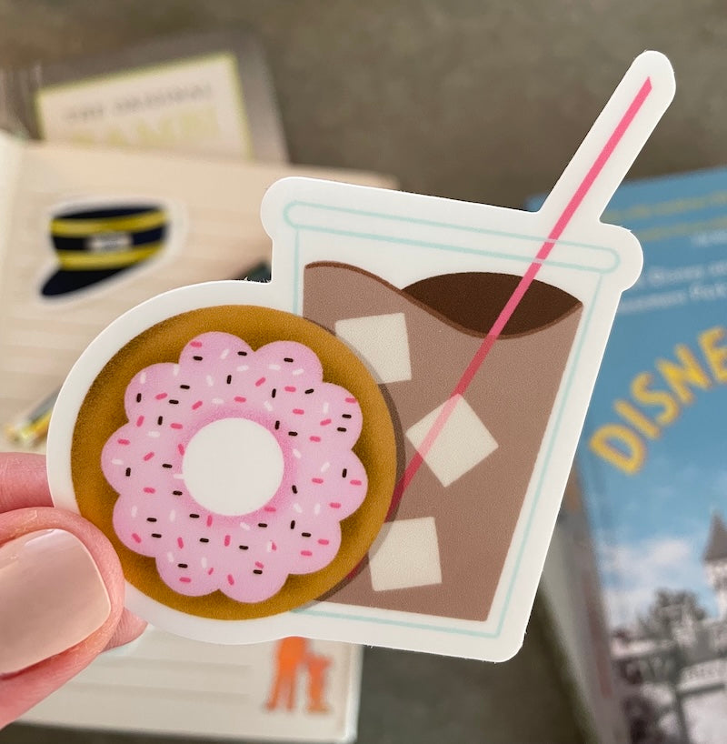 Pink Donut and Iced Coffee Sticker