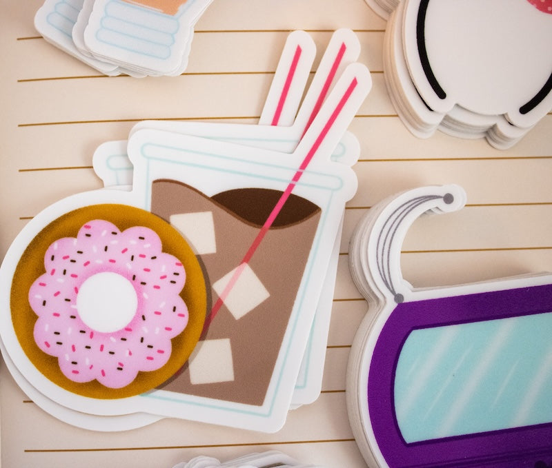 Pink Donut and Iced Coffee Sticker