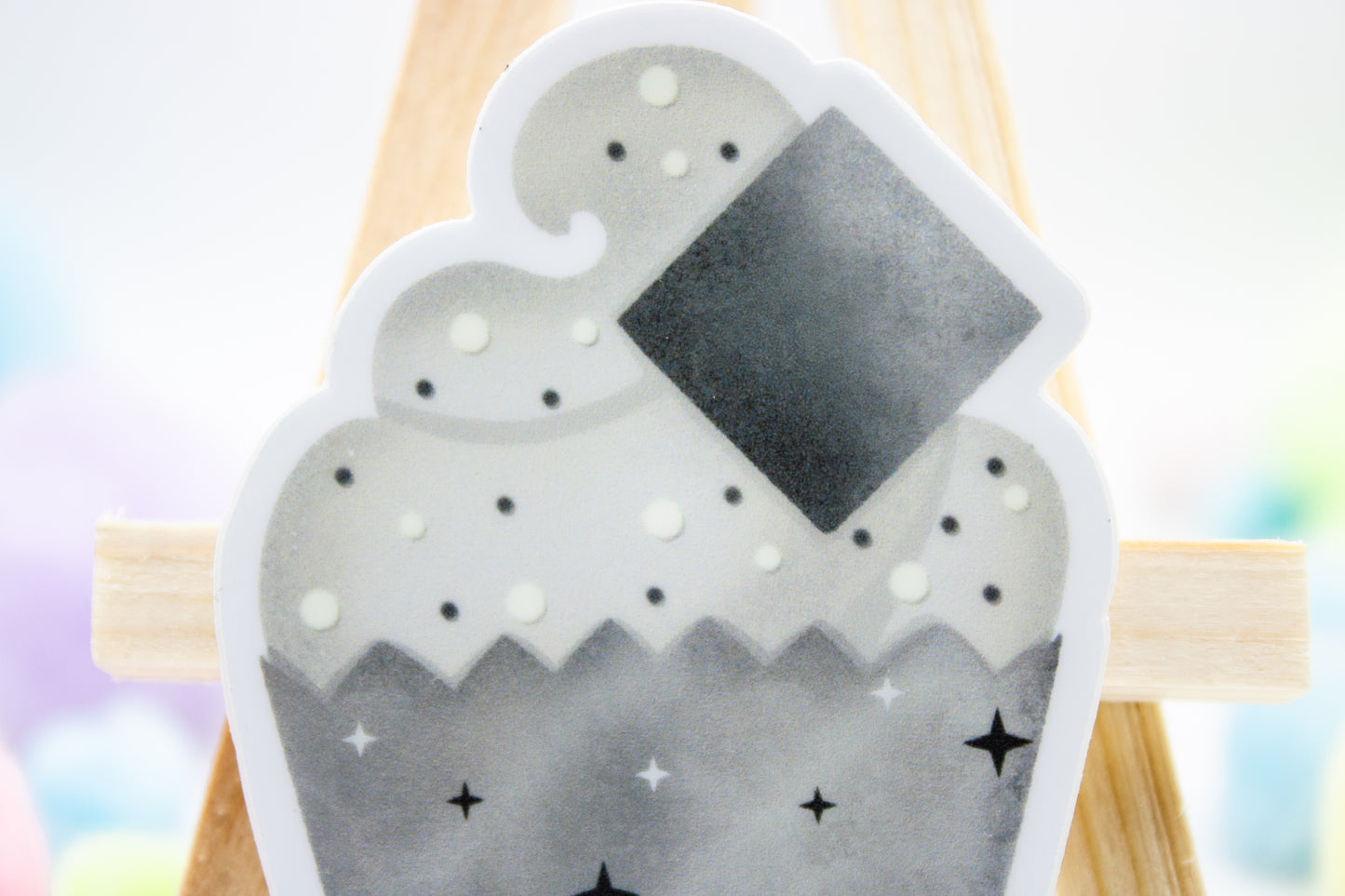 Grey Stuff Cupcake Sticker