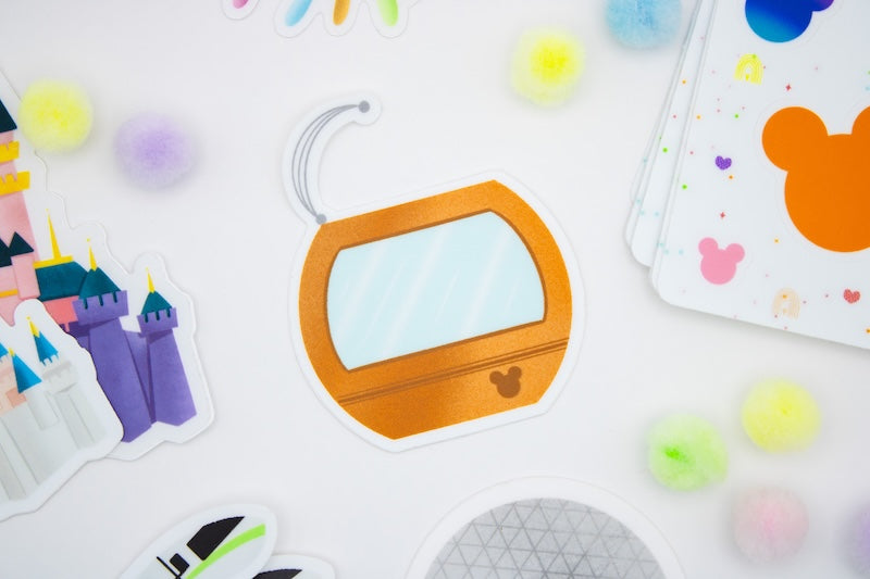 Orange Disney Skyliner Sticker