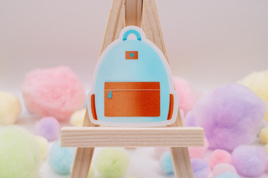 Blue and Orange Backpack Sticker