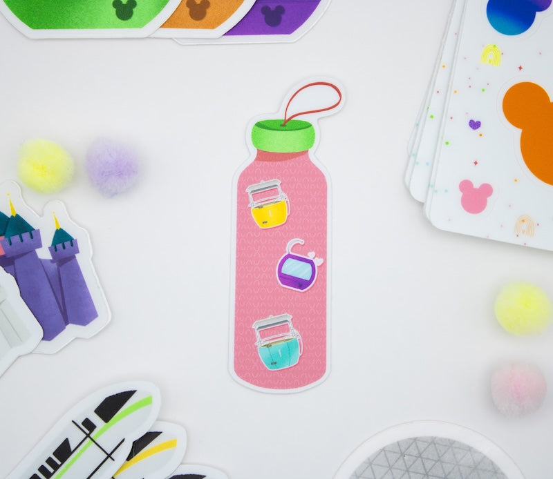 Pink Disney Water Bottle Sticker