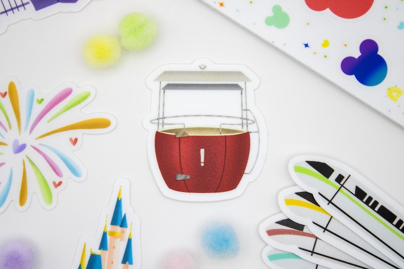 Red Disney Skyway Sticker