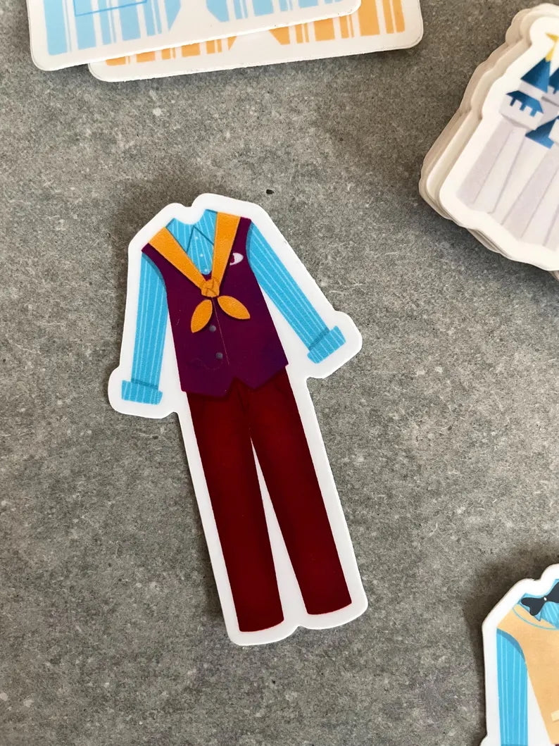 Runaway Railway Cast Member Costume Sticker with Scarf