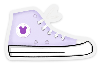 Purple Converse Sticker with Mickey Logo