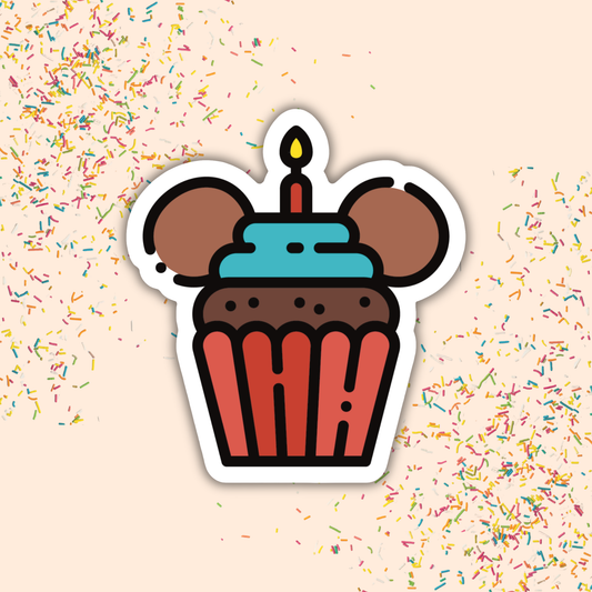 Disney Birthday Cupcake Sticker