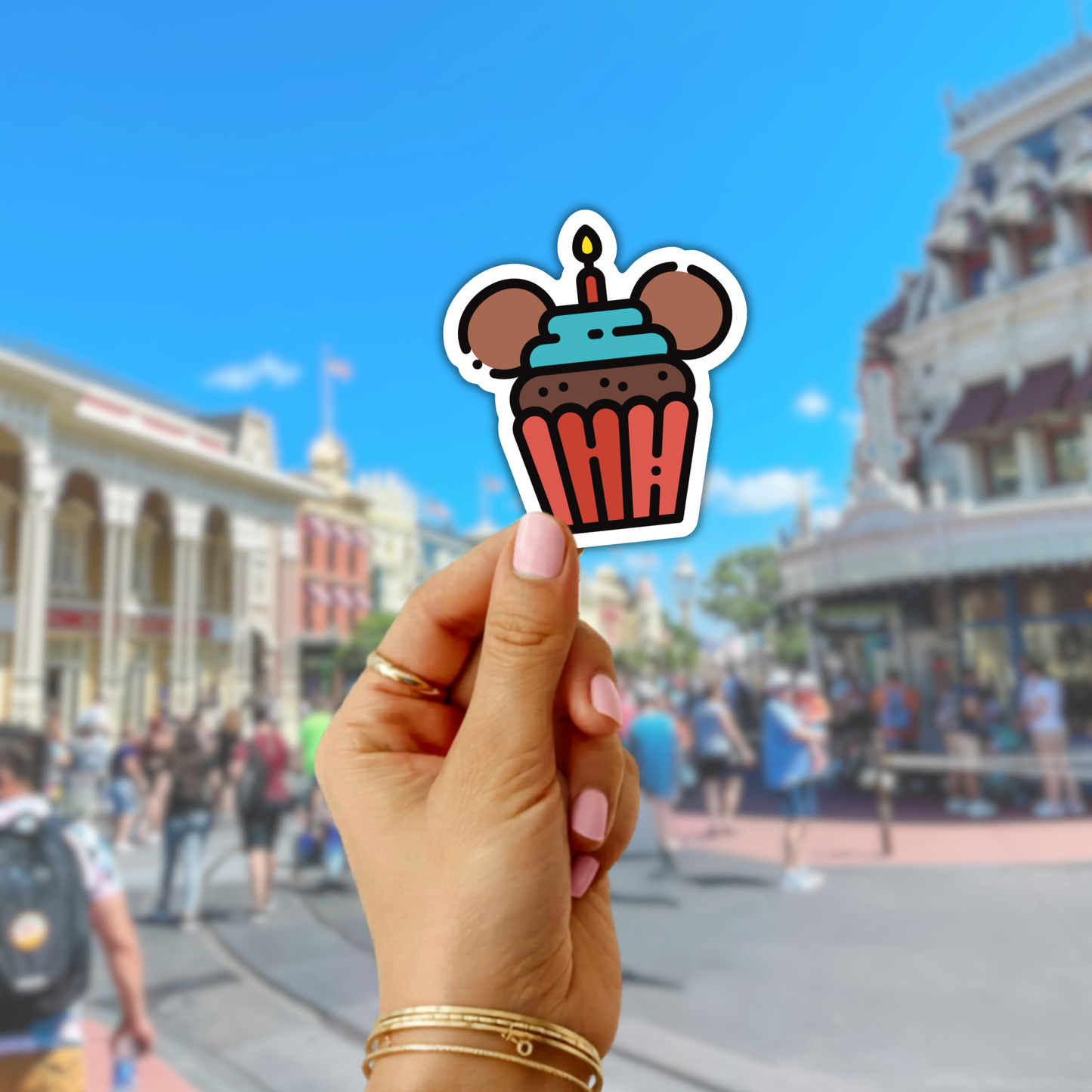 Disney Birthday Cupcake Sticker