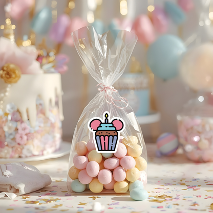 Disney Birthday Cupcake Sticker