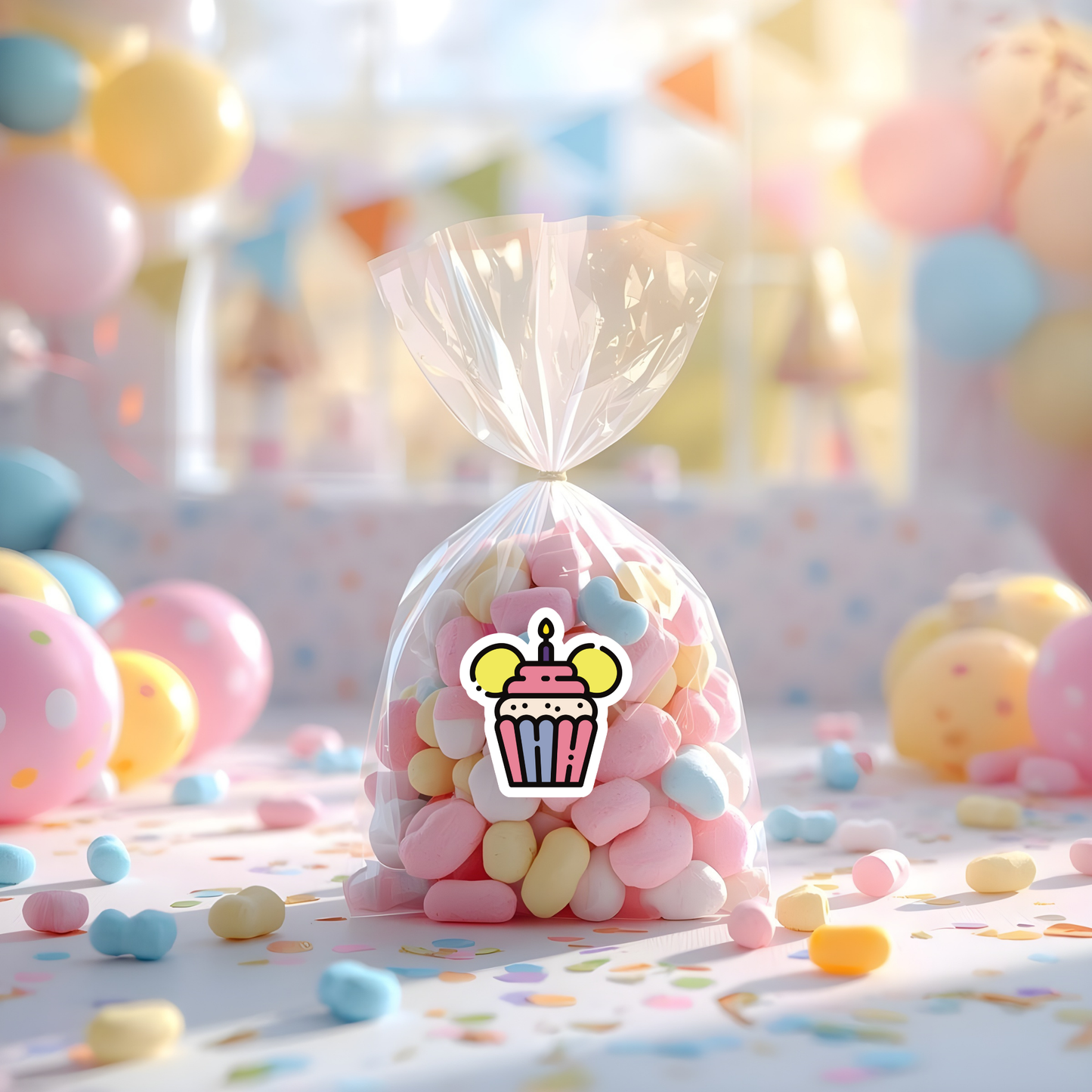 Disney Birthday Cupcake Sticker
