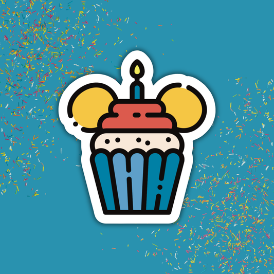 Disney Birthday Cupcake Sticker