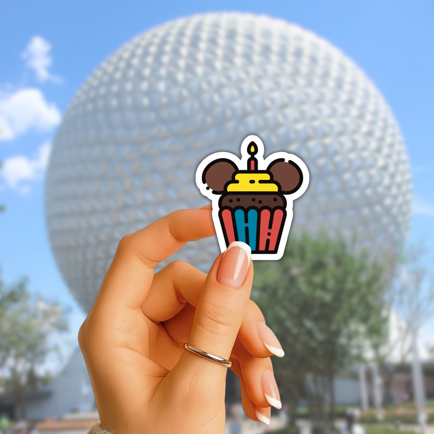 Disney Birthday Cupcake Sticker