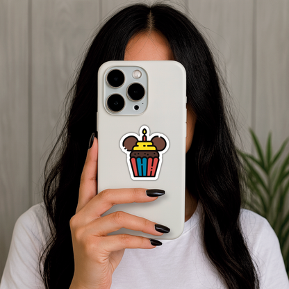 Disney Birthday Cupcake Sticker