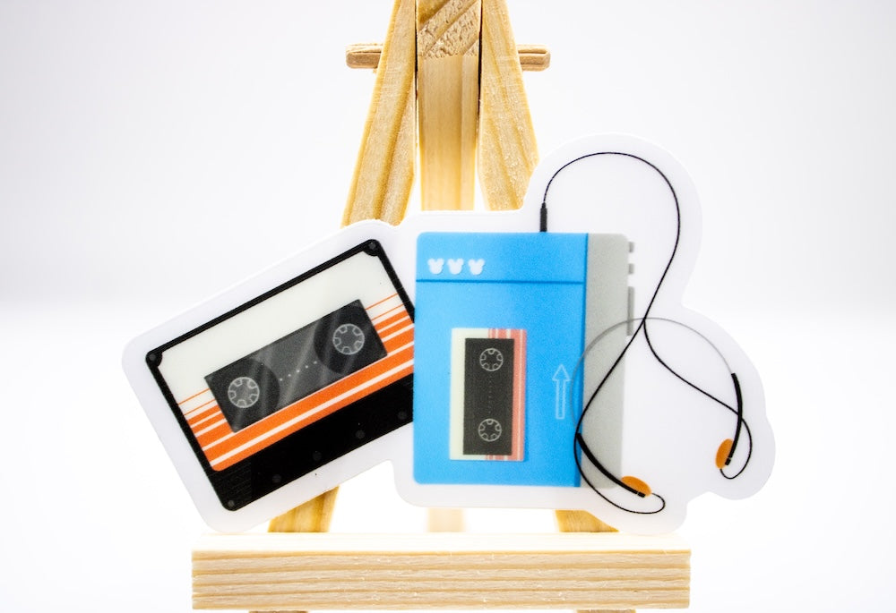 Cosmic Rewind Cassette Tape and Walkman Sticker
