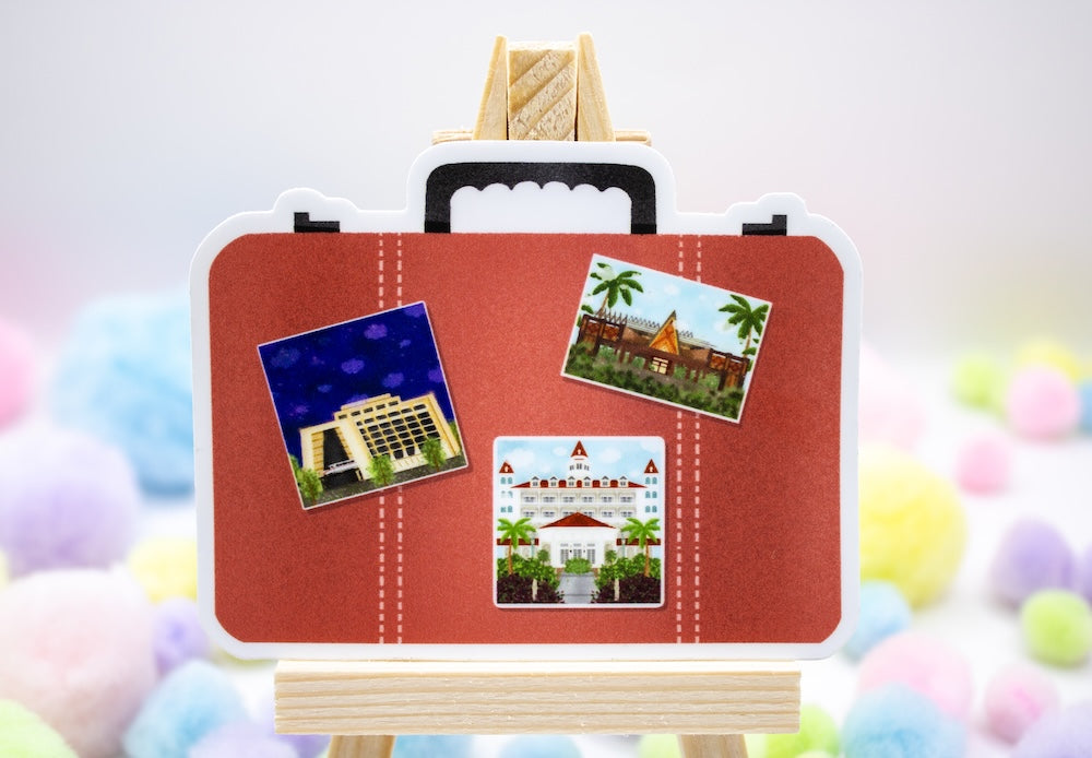 Red Disney Luggage Sticker