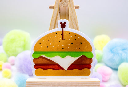Disney Cheeseburger Sticker with Mickey Toothpick