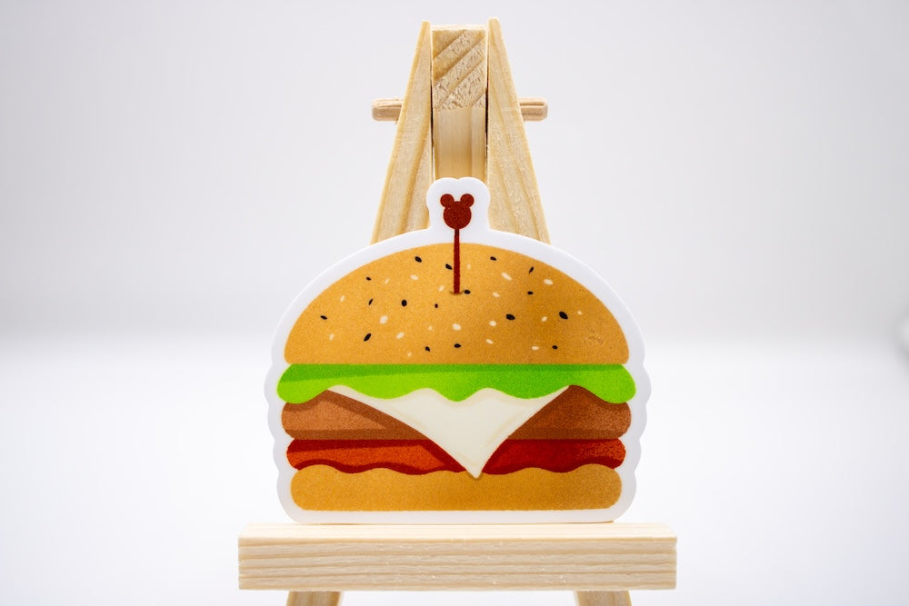 Disney Cheeseburger Sticker with Mickey Toothpick