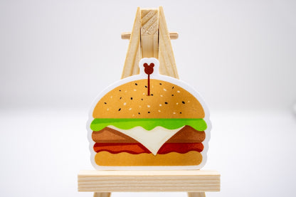Disney Cheeseburger Sticker with Mickey Toothpick