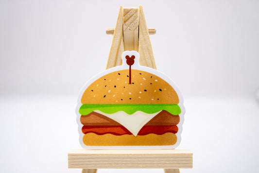 Disney Cheeseburger Sticker with Mickey Toothpick