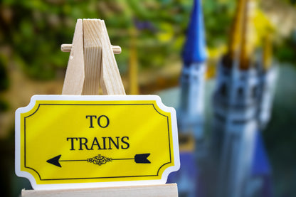 To Trains Sign Sticker