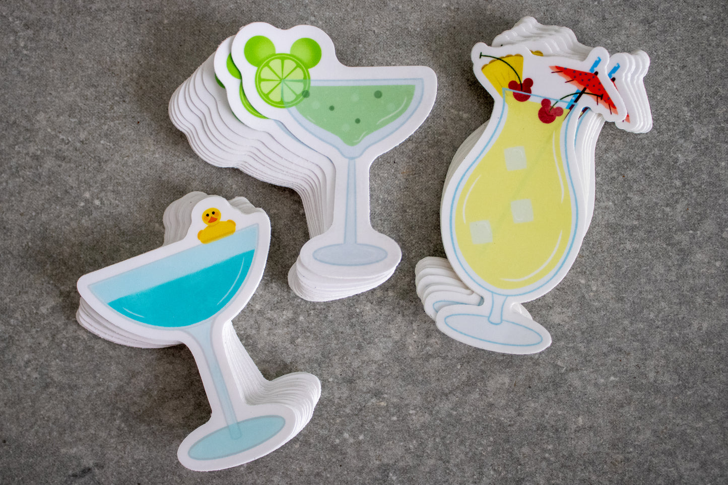 21st Birthday Favors — Set of 3 Disney Cocktail Stickers