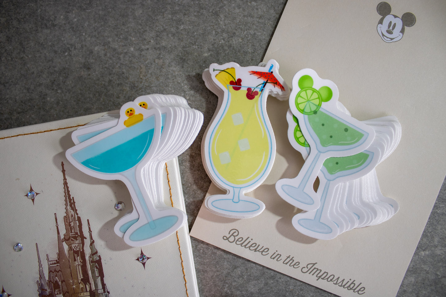 21st Birthday Favors — Set of 3 Disney Cocktail Stickers