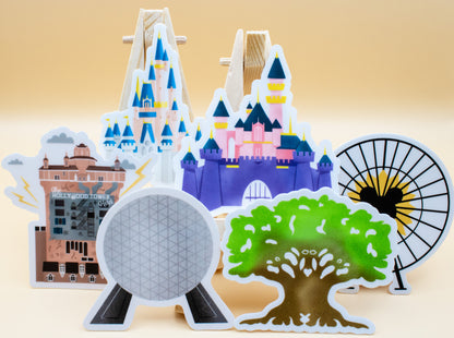 Disney World and Disneyland Park Icons Sticker Set of 6