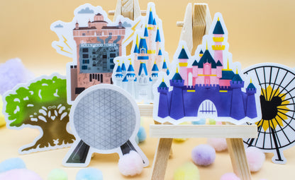 Disney World and Disneyland Park Icons Sticker Set of 6