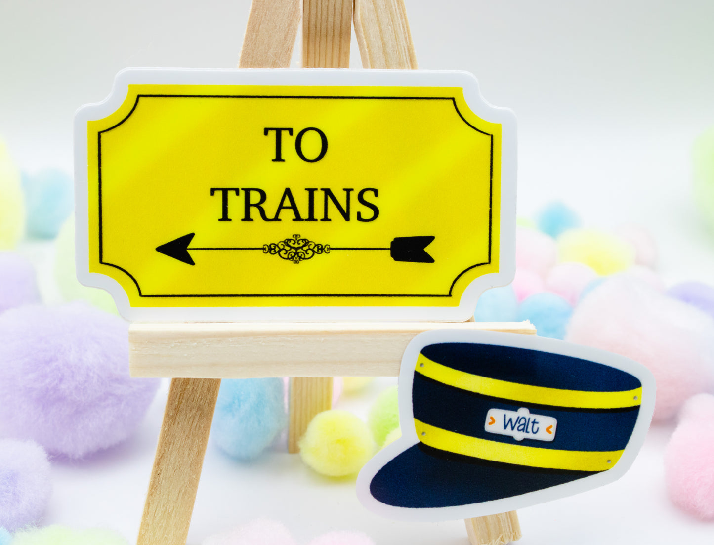 Walt's Train Conductor Hat Sticker