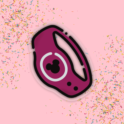 Dark Pink MagicBand with Mickey Disney Sticker