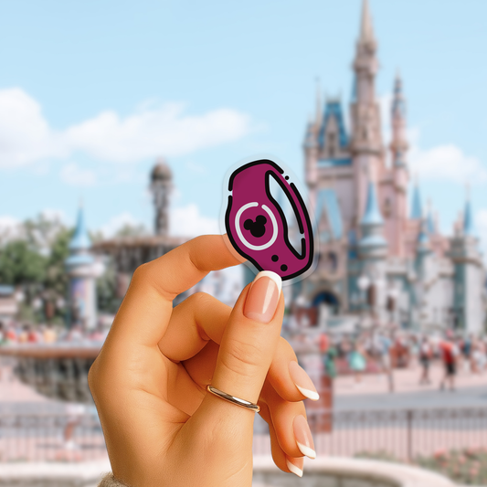 Dark Pink MagicBand with Mickey Disney Sticker