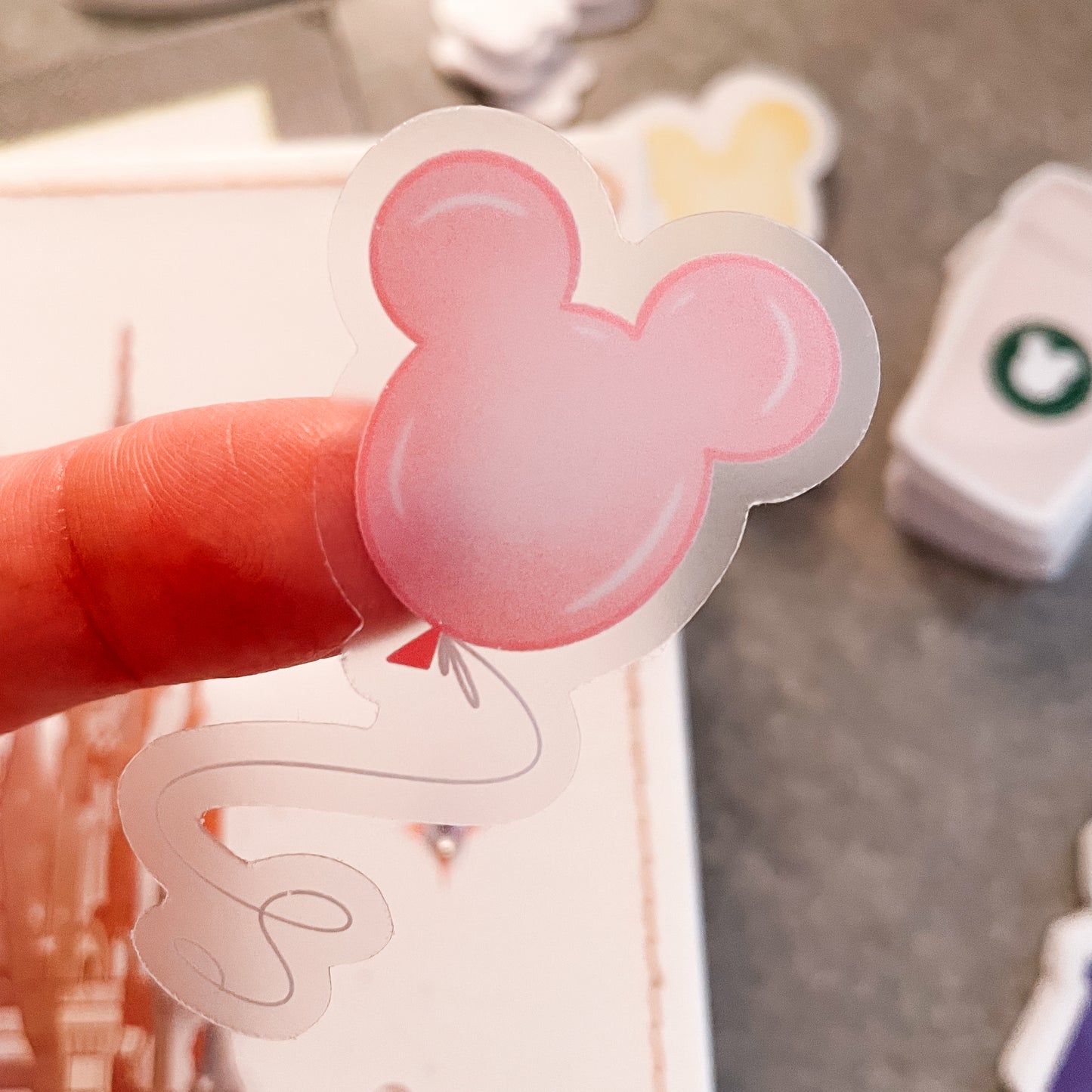 Pink Mickey Balloon Disney Parks Stickers