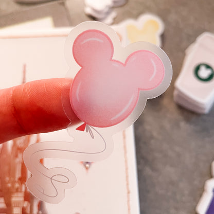 Pink Mickey Balloon Disney Parks Stickers