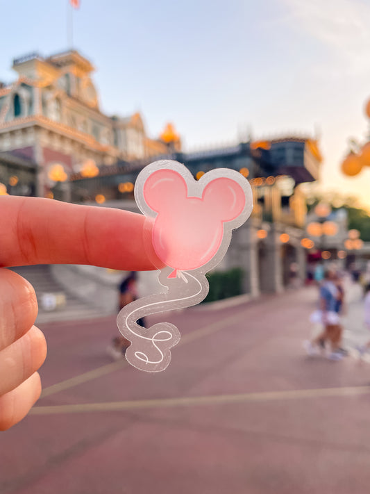 Pink Mickey Balloon Disney Parks Stickers