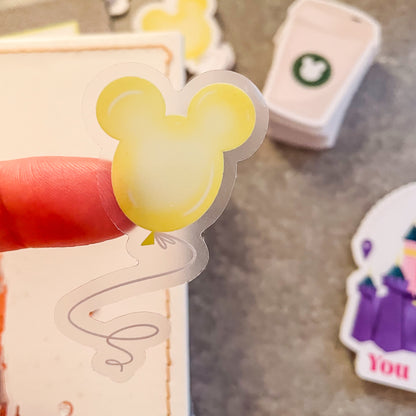 Yellow Mickey Balloon Sticker