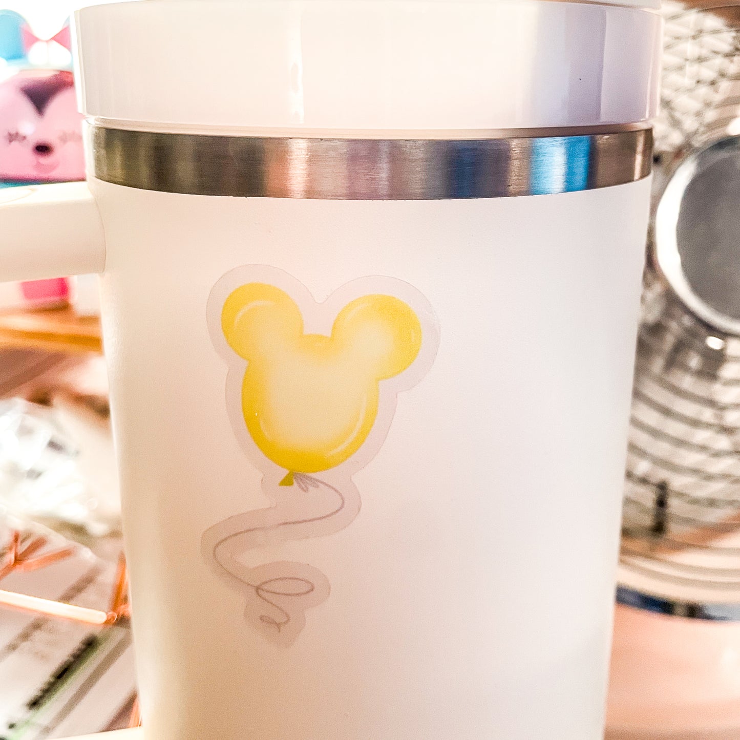 Yellow Mickey Balloon Sticker