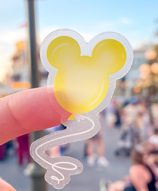 Yellow Mickey Balloon Sticker