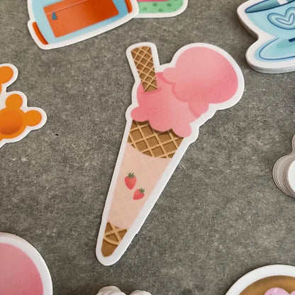 Strawberry Desserts Sticker Set of 2