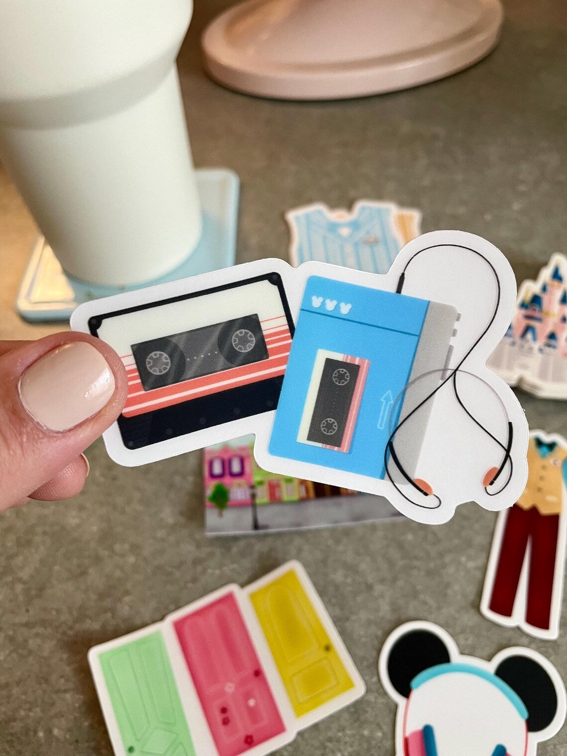 Cosmic Rewind Cassette Tape and Walkman Sticker