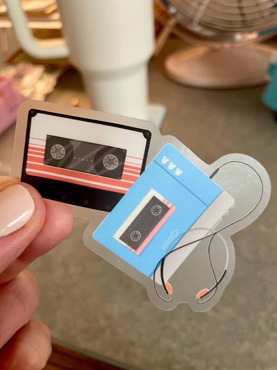 Cosmic Rewind Cassette Tape and Walkman Sticker