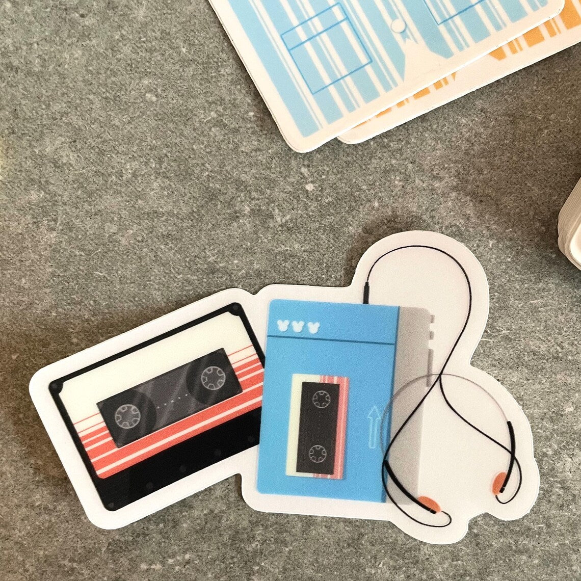 Cosmic Rewind Cassette Tape and Walkman Sticker