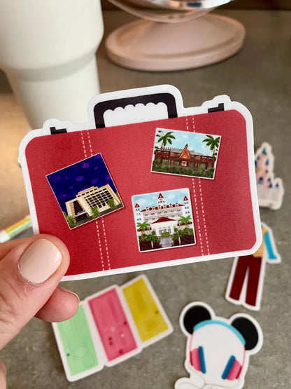 Red Disney Luggage Sticker