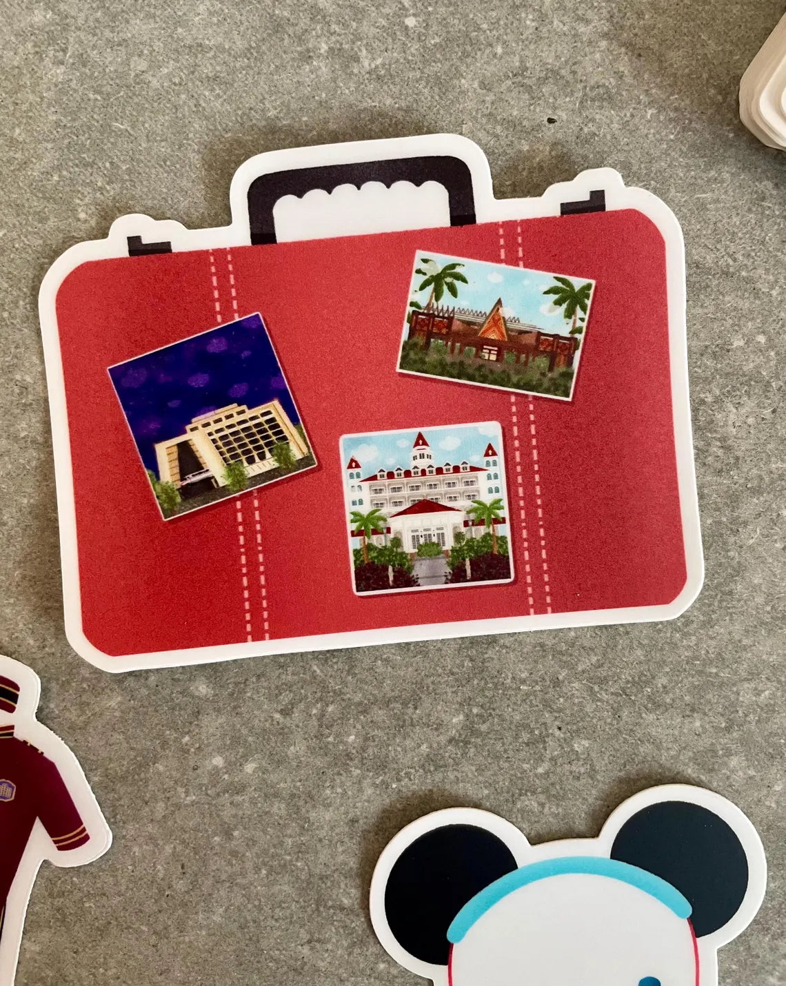 Red Disney Luggage Sticker