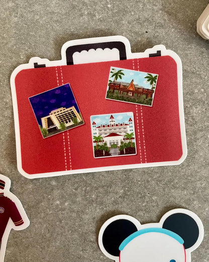 Red Disney Luggage Sticker