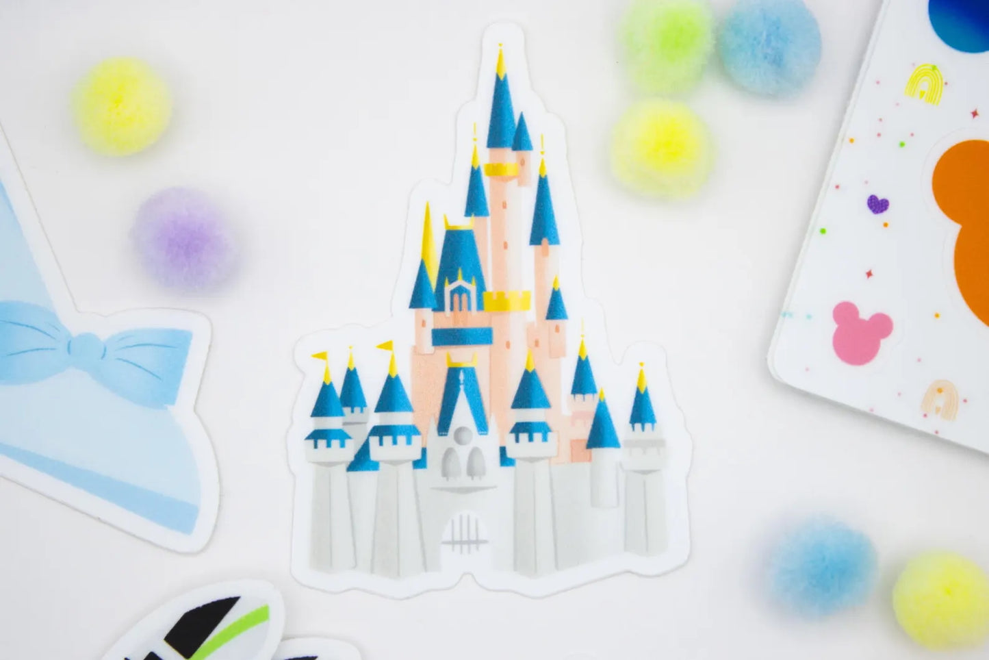 Cinderella Castle Sticker - Rose Gold and Blue