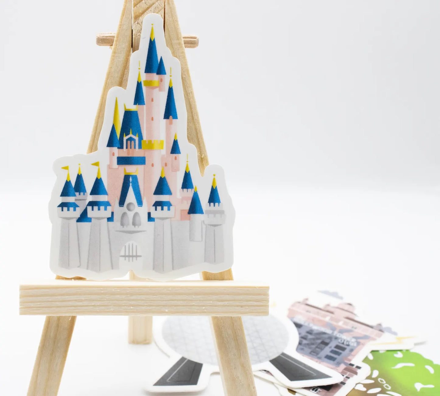 Cinderella Castle Sticker - Rose Gold and Blue